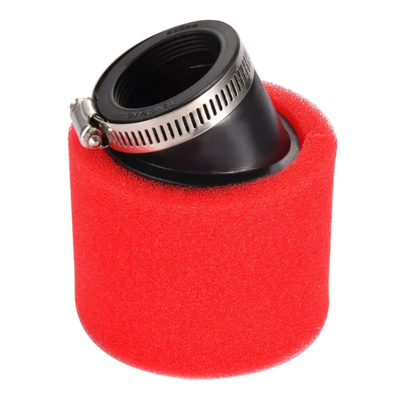 Filtre à air en mousse coudé 45 mm rouge pour moto ATV Dirt Bike